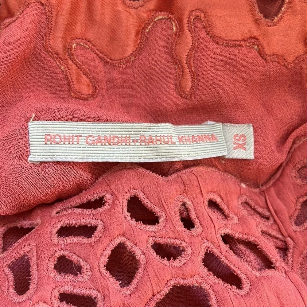 Anthropologie Rohit Gandhi Rahul Khanna Flowy Cut Out Gauze Dress Size XS - Picture 9 of 10